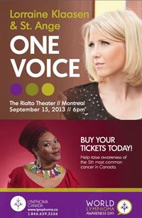 Lorraine Klaasen & St-Ange, Rialto Theater, Montreal, Concert for World Lymphoma Awareness Day, 2013-09-15